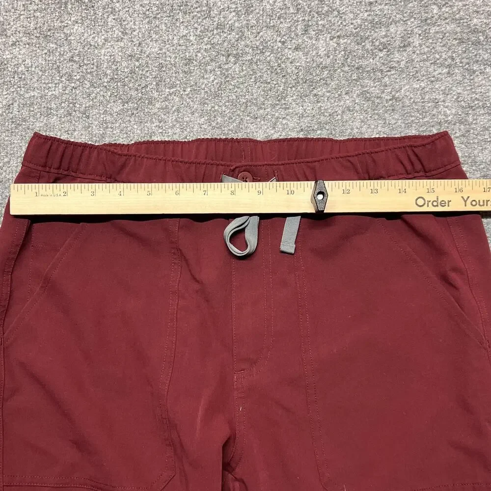 FIGS Technical Collection Pants Men Medium Red Cargo Elastic Waist Scrub Medical